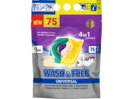 Капсули для прання WASH & FREE для всих типів білизни 75шт з милом жасмін та лав