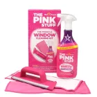 Набір для миття вікон The Pink Stuff Window Cleaning Kit (спрей 850 мл, 2 мікрофібри і ручка для насадок)