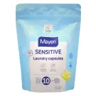 Гіпоалергенні капсули для прання дорослого та дитячого одягу Mayeri Sensitive Trio laundry Caps 0% colorants 3 in 1 Pods Box 10шт/уп