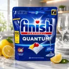 Таблетки для Посудомийних машин Finish Quantum Powerballs Powerful Clean&Shine Fast Dissolving Фініш Квантум Швидкорозчинні 100шт