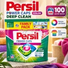 Капсули для прання PERSIL Power Caps Color Deep Clean 100 шт, гелеві капсули для кольорових речей і складних плям